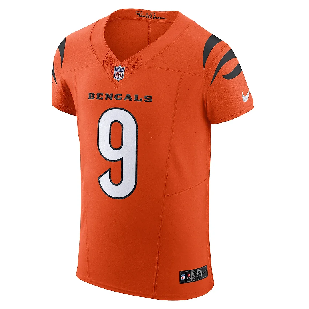 Zennovawear Men's Cincinnati Bengals Joe Burrow Orange Vapor F.U.S.E. Elite Jersey