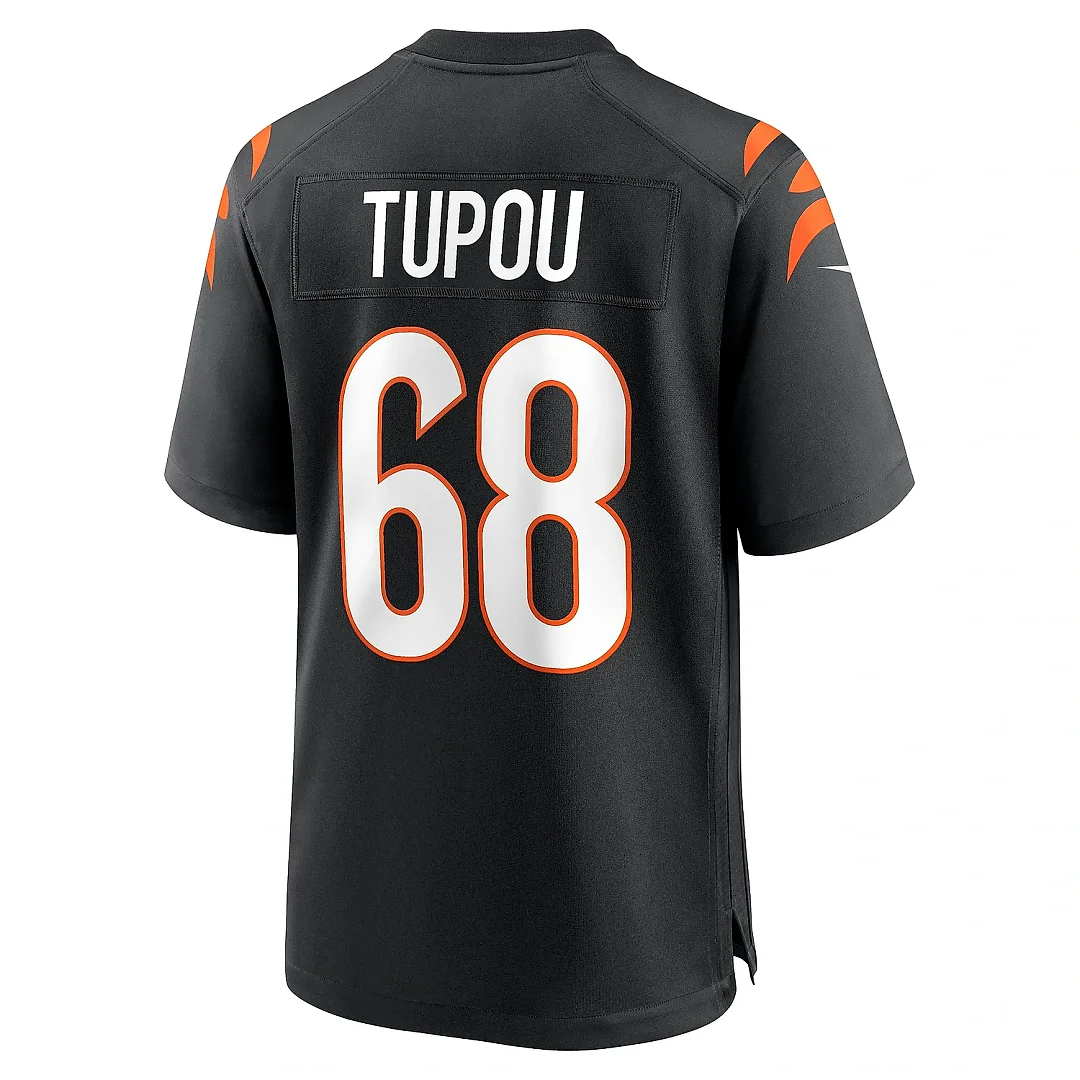 Zennovawear Men's Cincinnati Bengals Josh Tupou Black Game Player Jersey