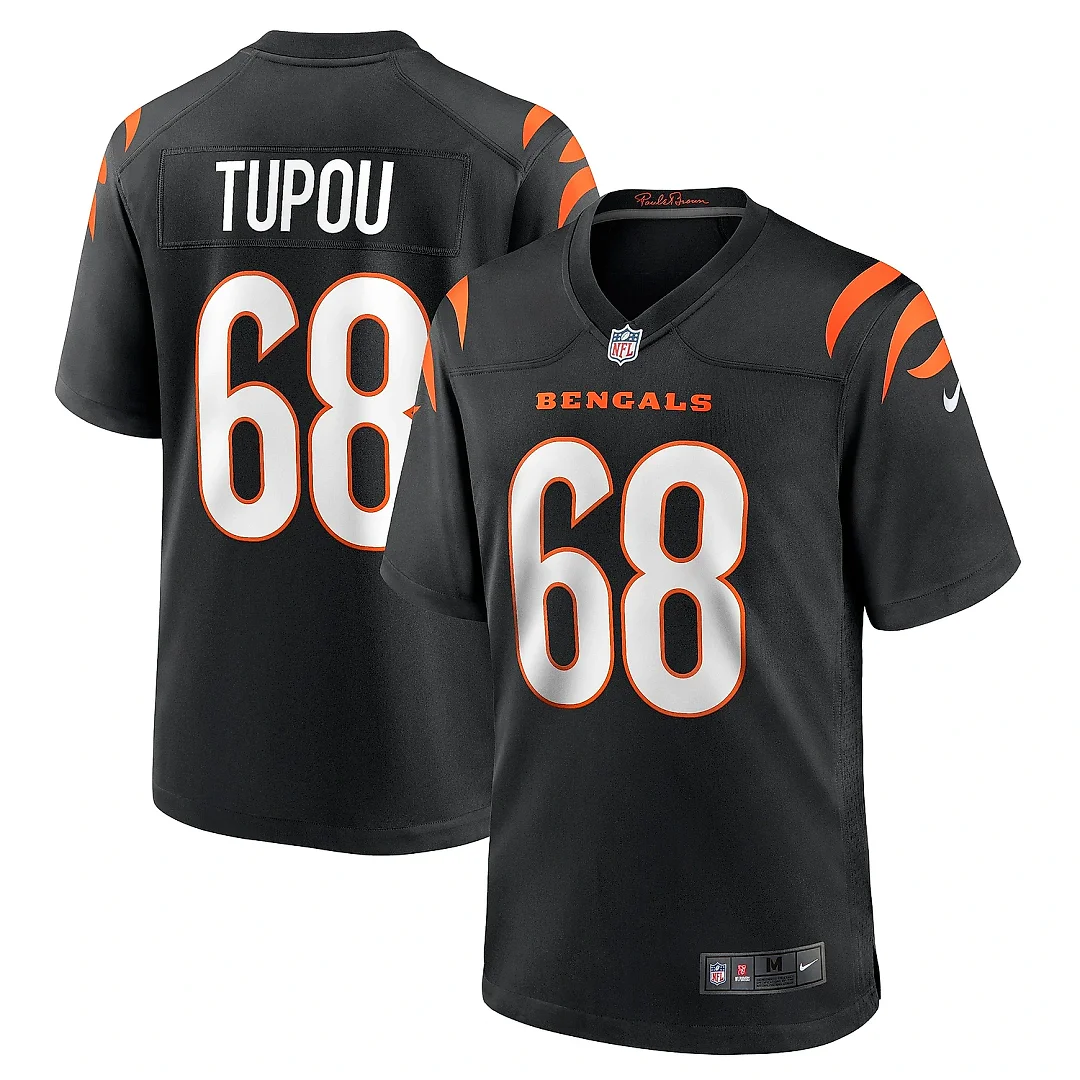 Zennovawear Men's Cincinnati Bengals Josh Tupou Black Game Player Jersey