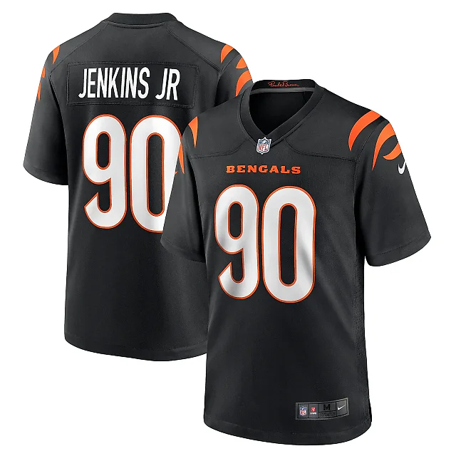 Zennovawear Men's Cincinnati Bengals Kris Jenkins Jr. Black Game Jersey