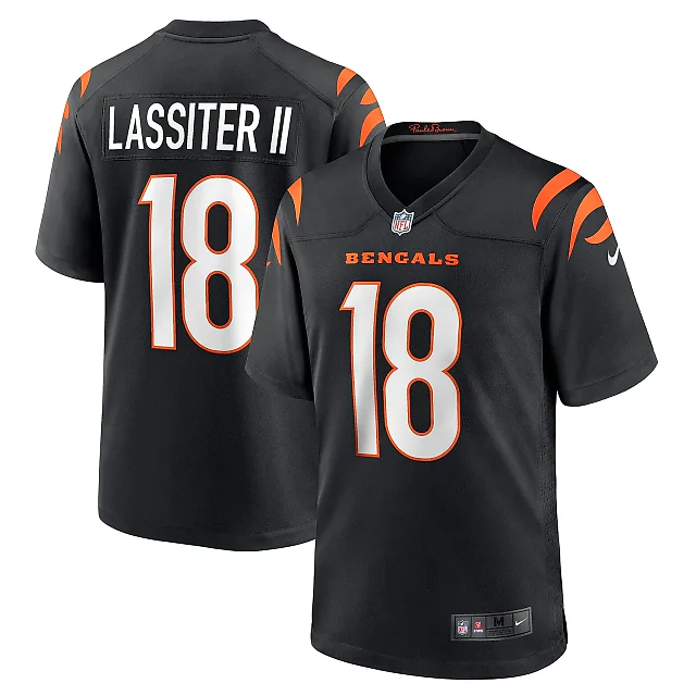 Zennovawear Men's Cincinnati Bengals Kwamie Lassiter II Black Game Player Jersey
