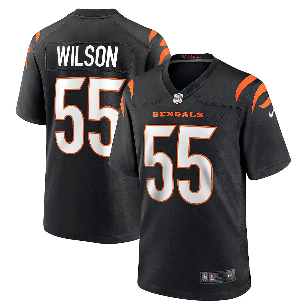 Zennovawear Men's Cincinnati Bengals Logan Wilson Black Game Jersey