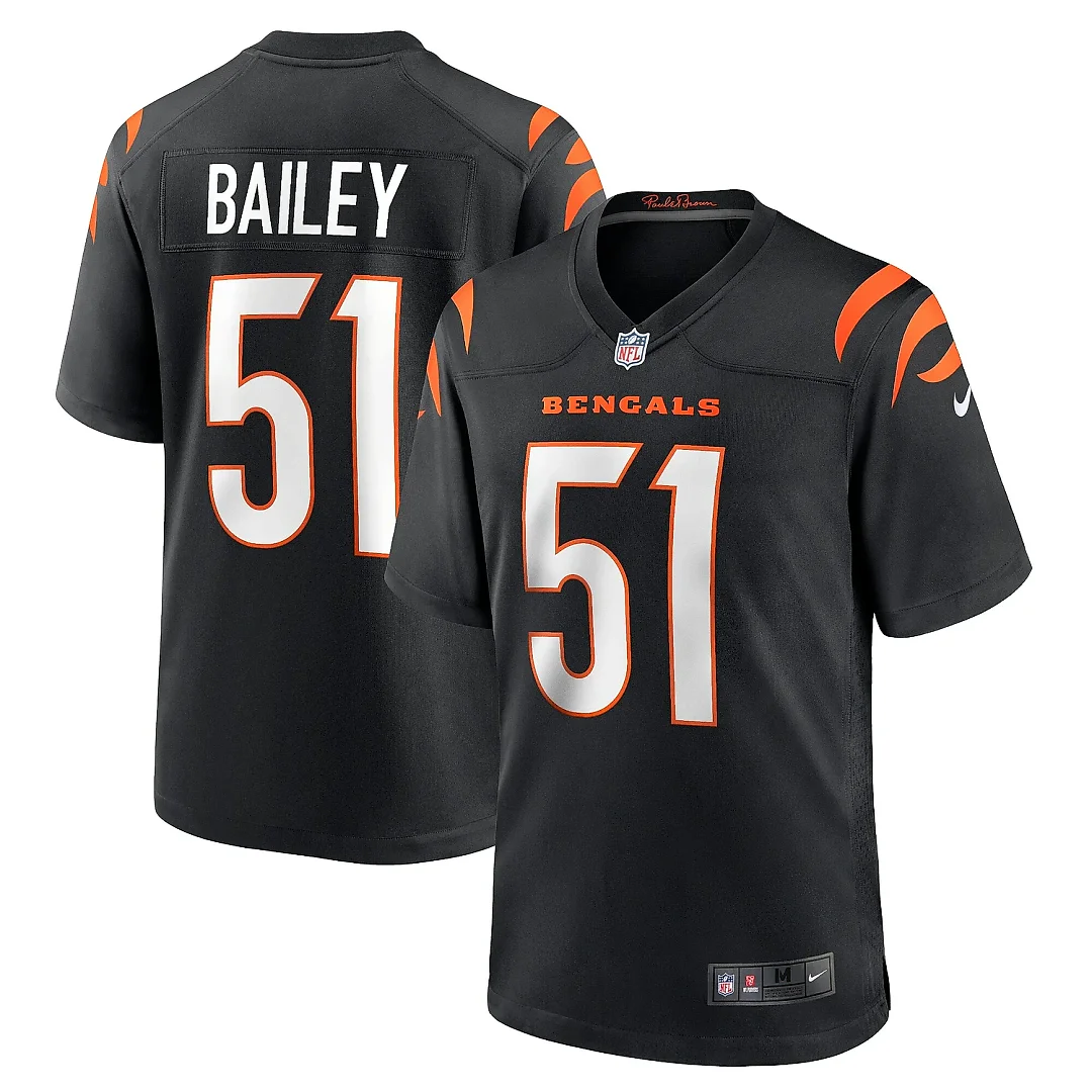 Zennovawear Men's Cincinnati Bengals Markus Bailey Black Game Jersey