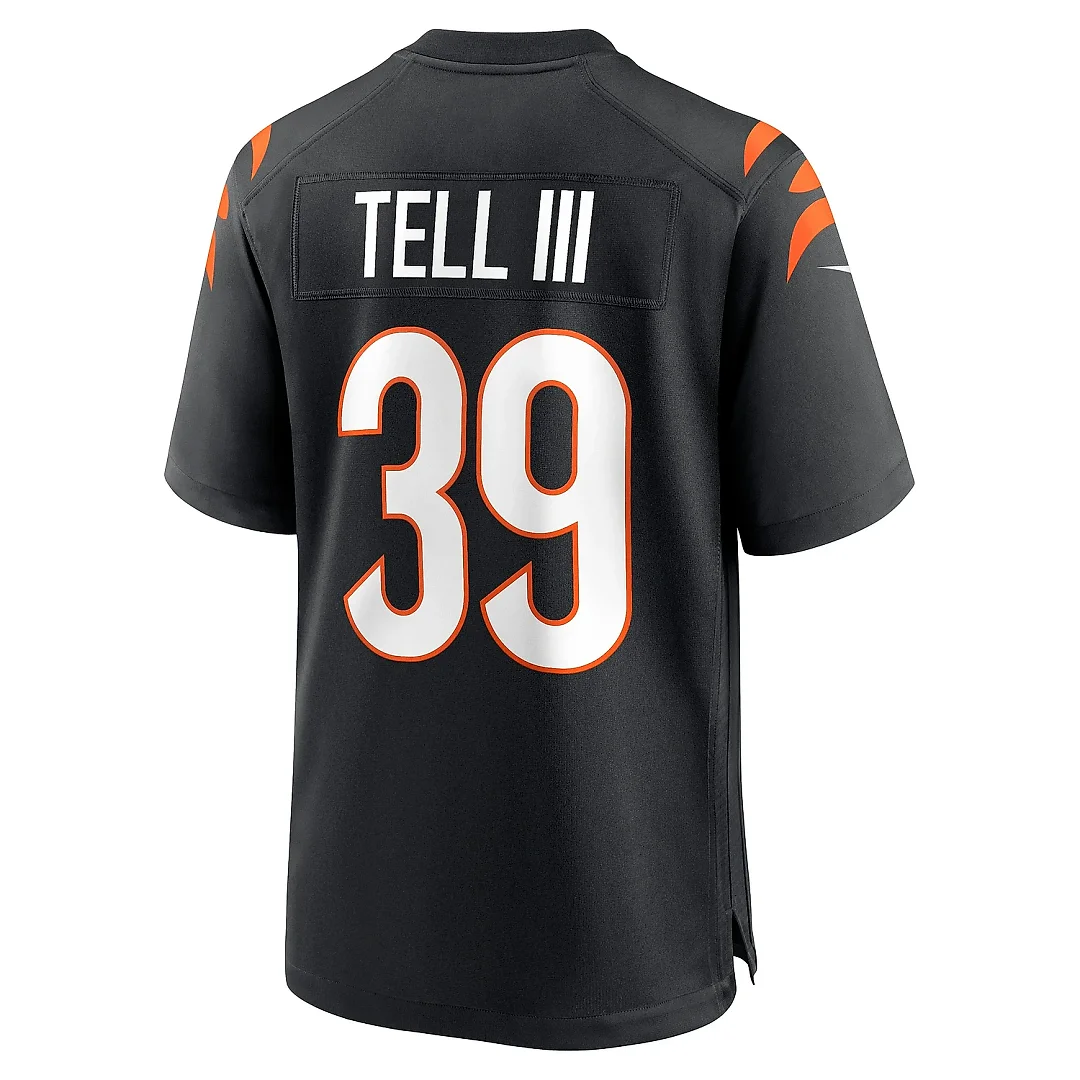Zennovawear Men's Cincinnati Bengals Marvell Tell III Black Game Player Jersey
