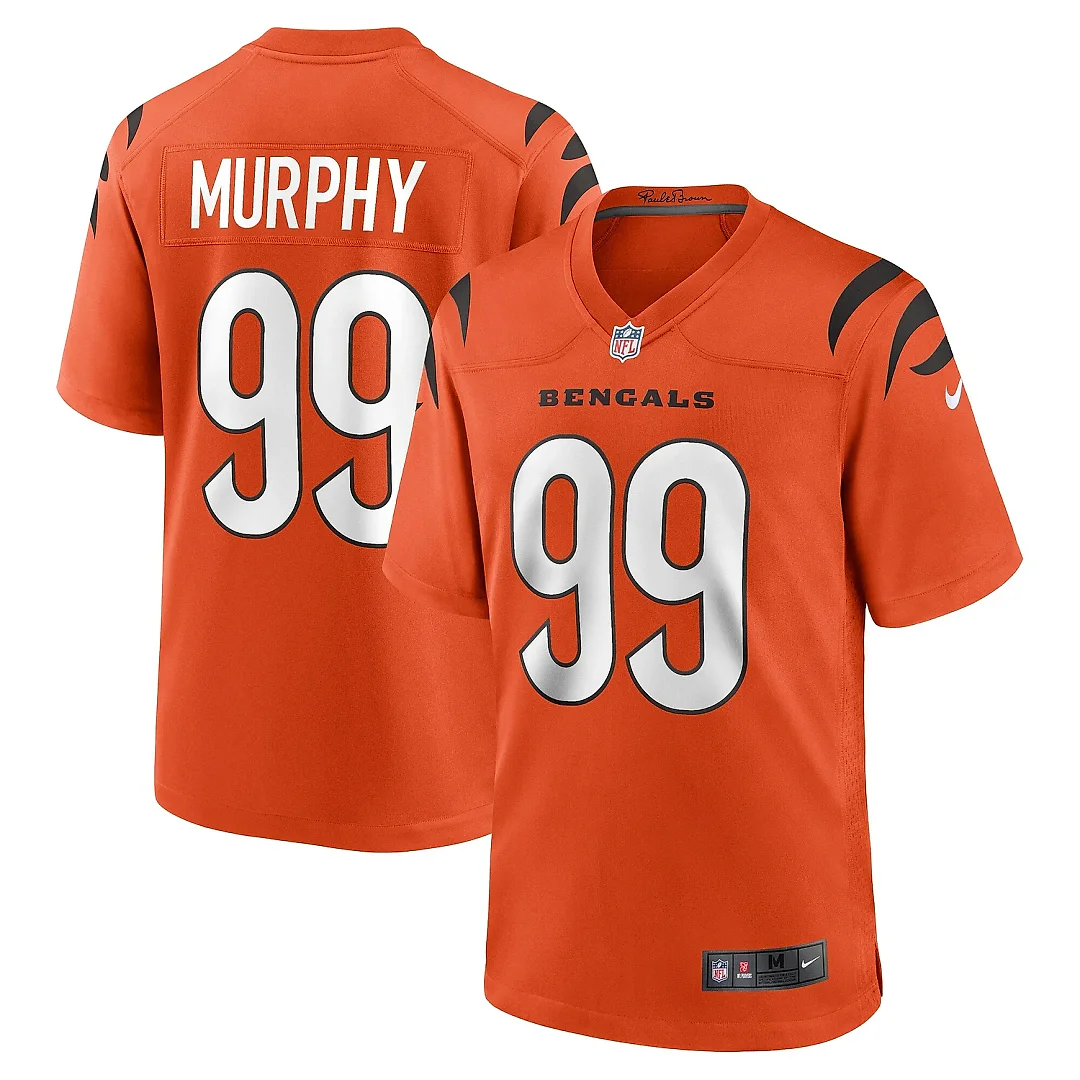 Zennovawear Men's Cincinnati Bengals Myles Murphy Orange Team Game Jersey