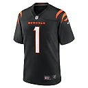 Zennovawear Men's Cincinnati Bengals Number 1 Dad Black Game Jersey
