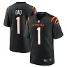 Zennovawear Men's Cincinnati Bengals Number 1 Dad Black Game Jersey