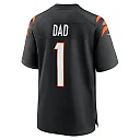 Zennovawear Men's Cincinnati Bengals Number 1 Dad Black Game Jersey