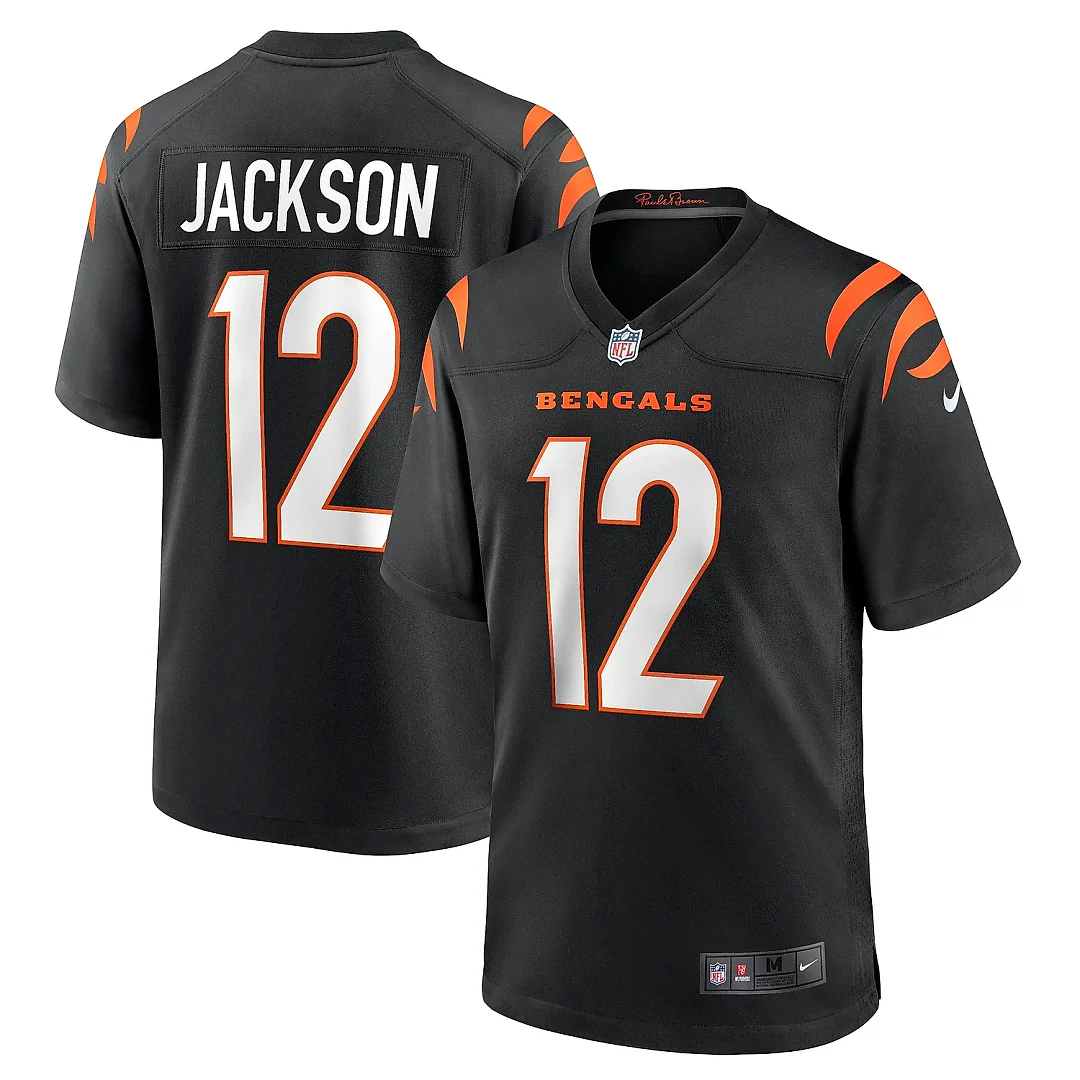 Zennovawear Men's Cincinnati Bengals Shedrick Jackson Black Team Game Jersey