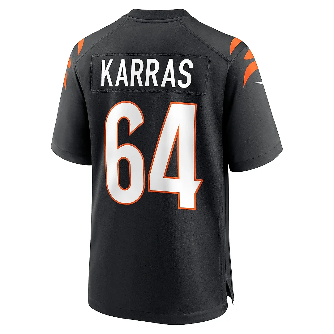 Zennovawear Men's Cincinnati Bengals Ted Karras Black Game Player Jersey