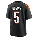 Zennovawear Men's Cincinnati Bengals Tee Higgins Black Game Player Jersey
