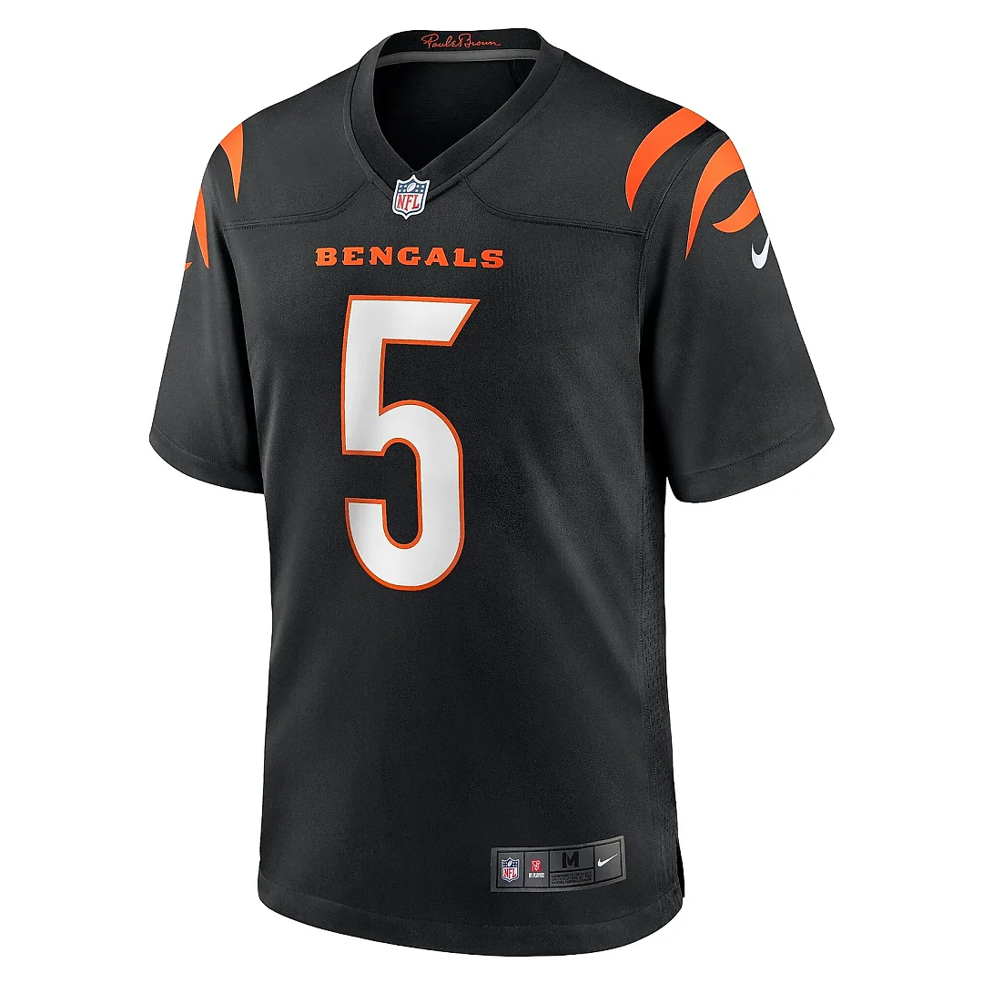 Zennovawear Men's Cincinnati Bengals Tee Higgins Black Game Player Jersey