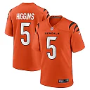 Zennovawear Men's Cincinnati Bengals Tee Higgins Orange Alternate Game Player Jersey