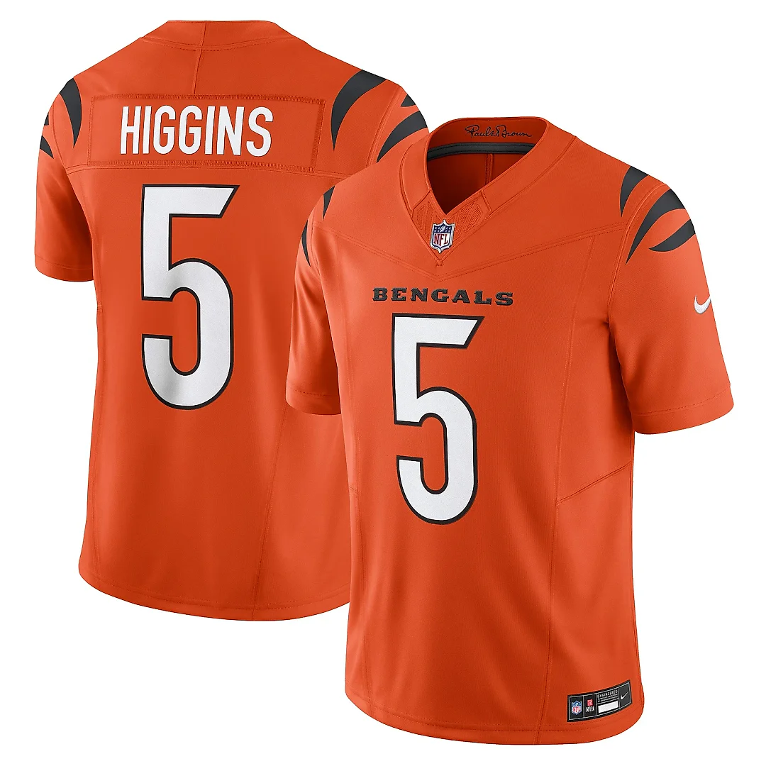 Zennovawear Men's Cincinnati Bengals Tee Higgins Orange Vapor F.U.S.E. Limited Jersey