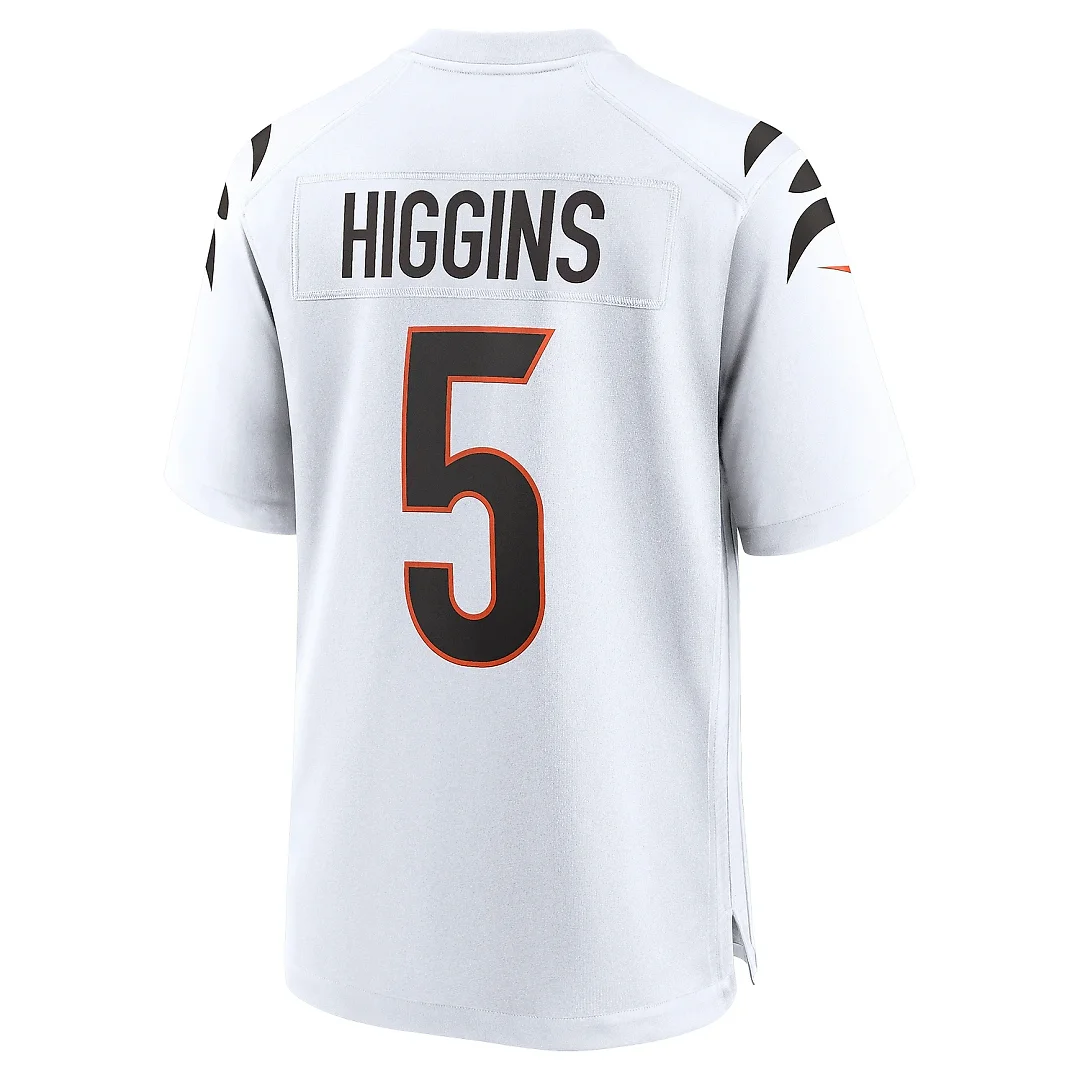 Zennovawear Men's Cincinnati Bengals Tee Higgins White Game Jersey