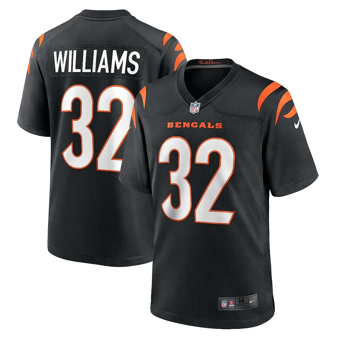 Zennovawear Men's Cincinnati Bengals Trayveon Williams Black Game Jersey