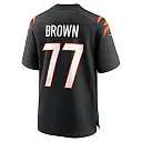 Zennovawear Men's Cincinnati Bengals Trent Brown Black Game Jersey