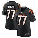 Zennovawear Men's Cincinnati Bengals Trent Brown Black Game Jersey