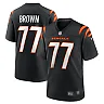 Zennovawear Men's Cincinnati Bengals Trent Brown Black Game Jersey