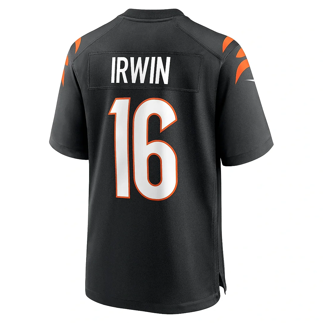 Zennovawear Men's Cincinnati Bengals Trenton Irwin Black Game Player Jersey