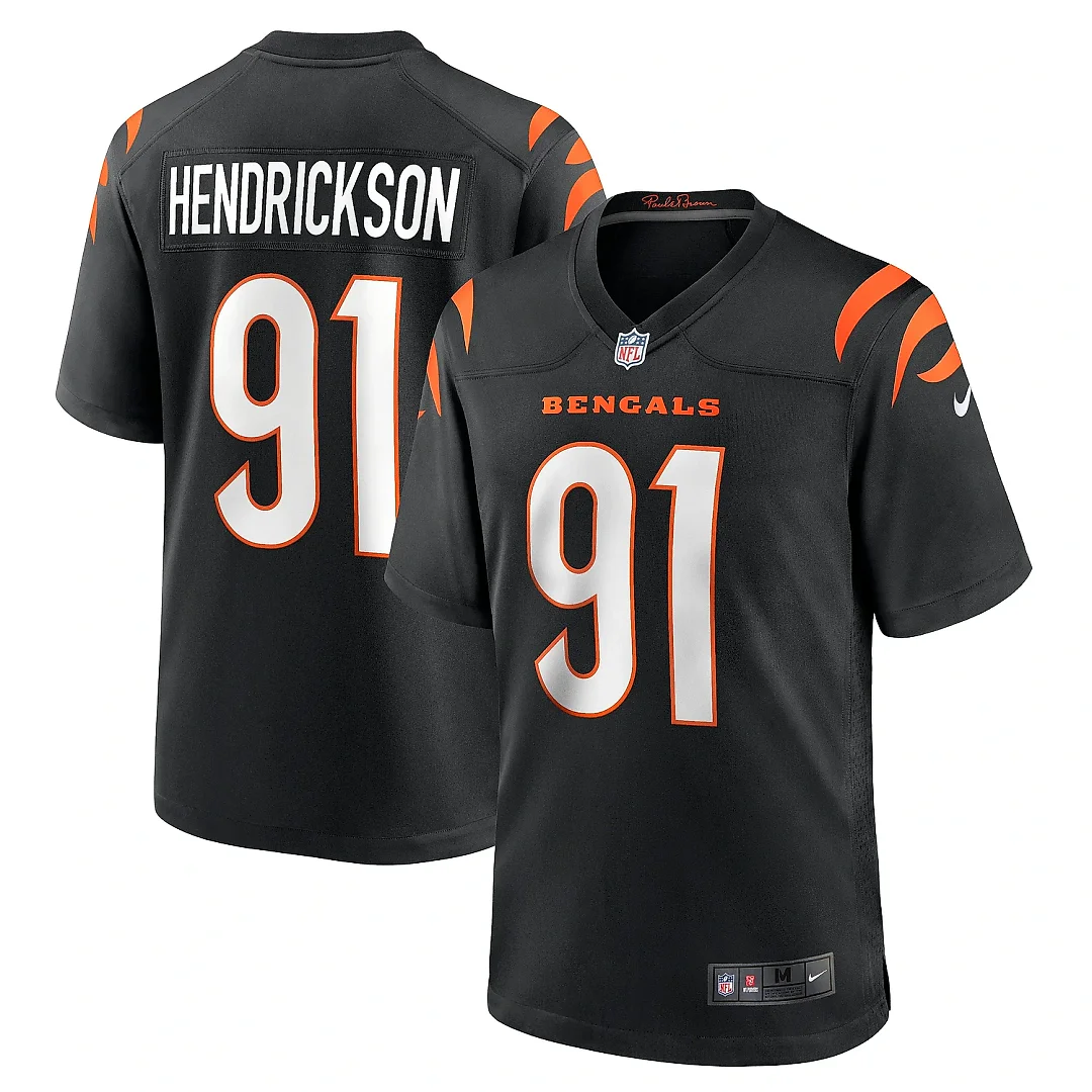 Zennovawear Men's Cincinnati Bengals Trey Hendrickson Black Game Jersey