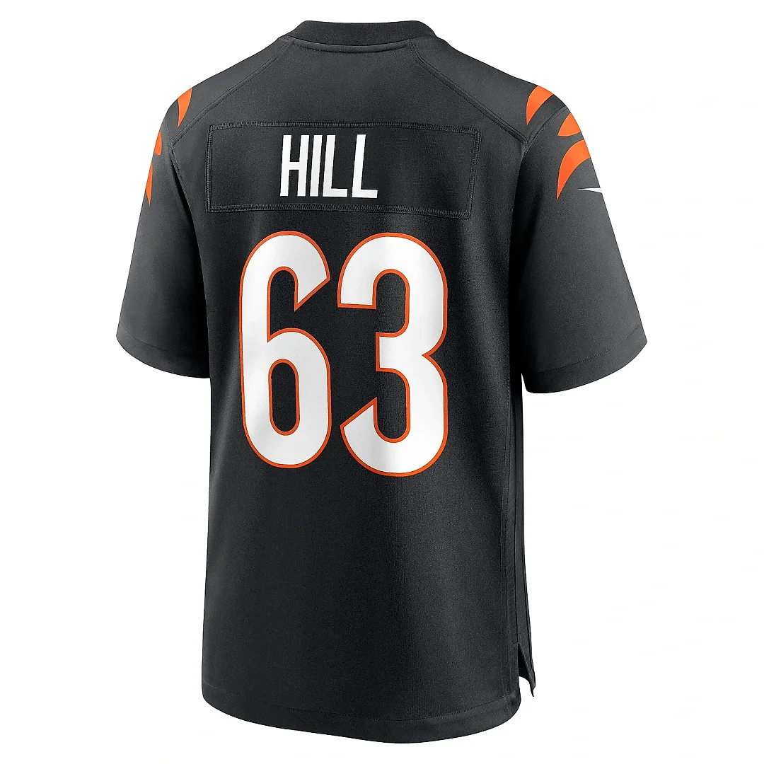 Zennovawear Men's Cincinnati Bengals Trey Hill Black Game Jersey