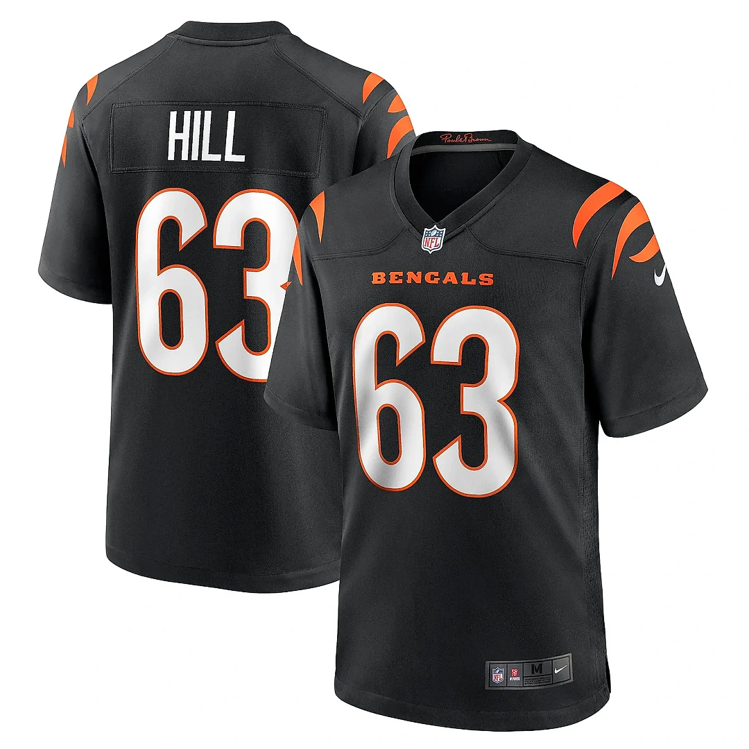 Zennovawear Men's Cincinnati Bengals Trey Hill Black Game Jersey
