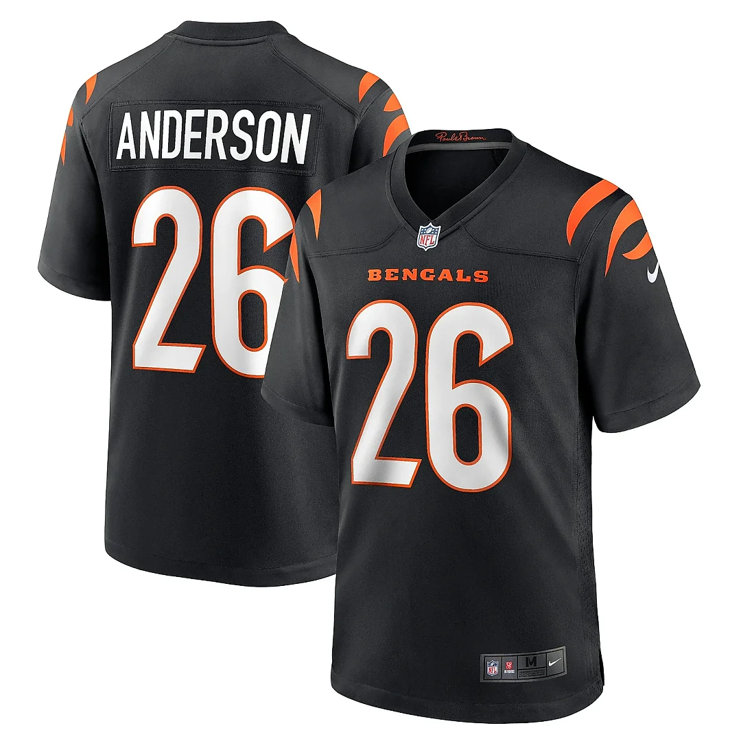 Zennovawear Men's Cincinnati Bengals Tycen Anderson Black Game Player Jersey