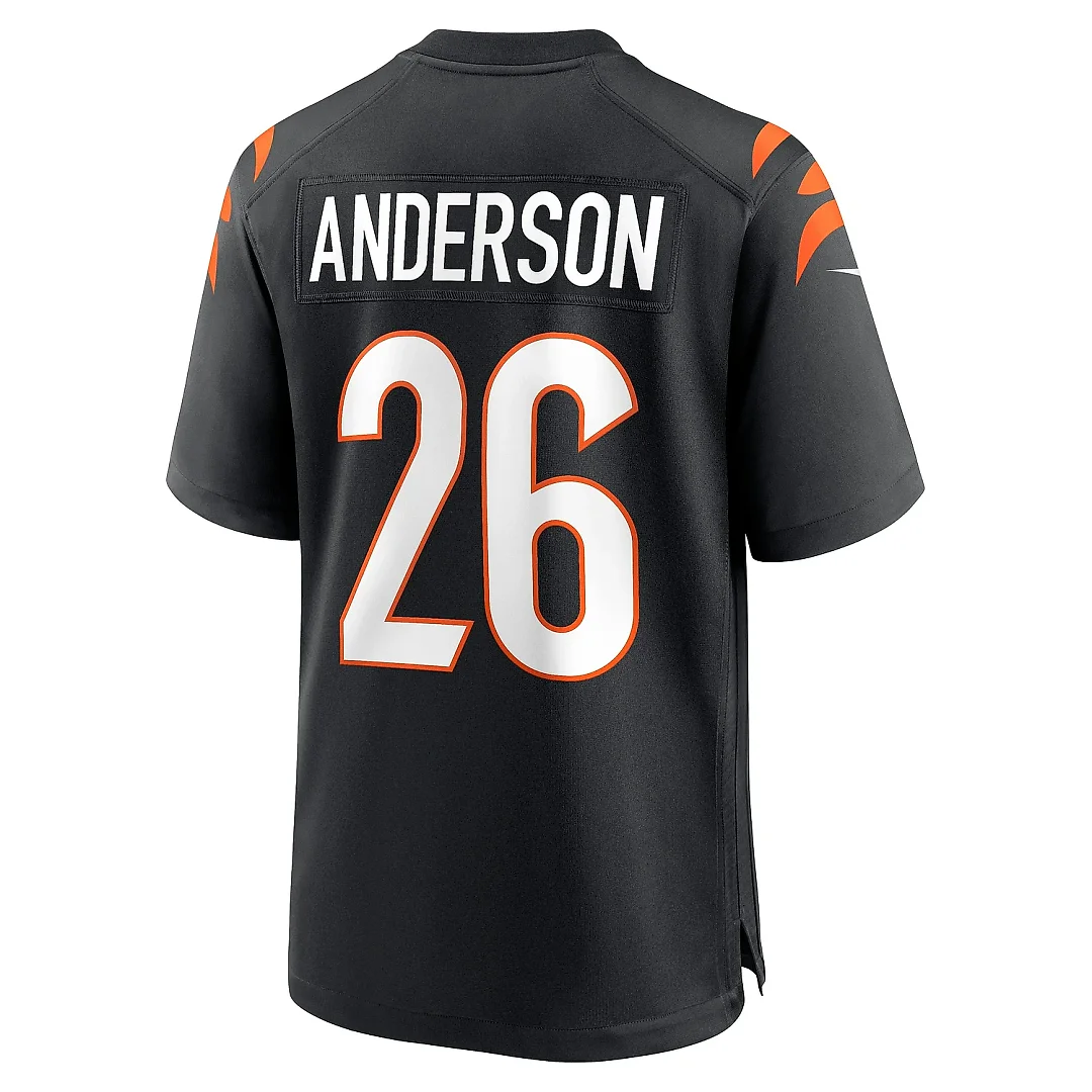 Zennovawear Men's Cincinnati Bengals Tycen Anderson Black Game Player Jersey