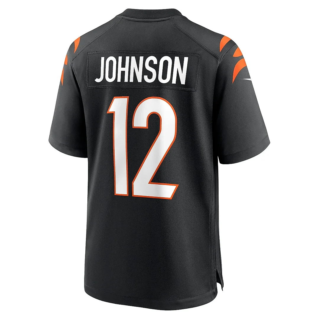 Zennovawear Men's Cincinnati Bengals Tyron Johnson Black Home Game Player Jersey