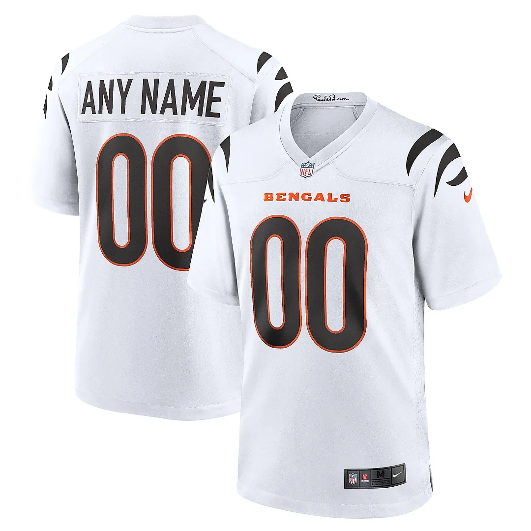 Zennovawear Men's Cincinnati Bengals White Game Custom Jersey