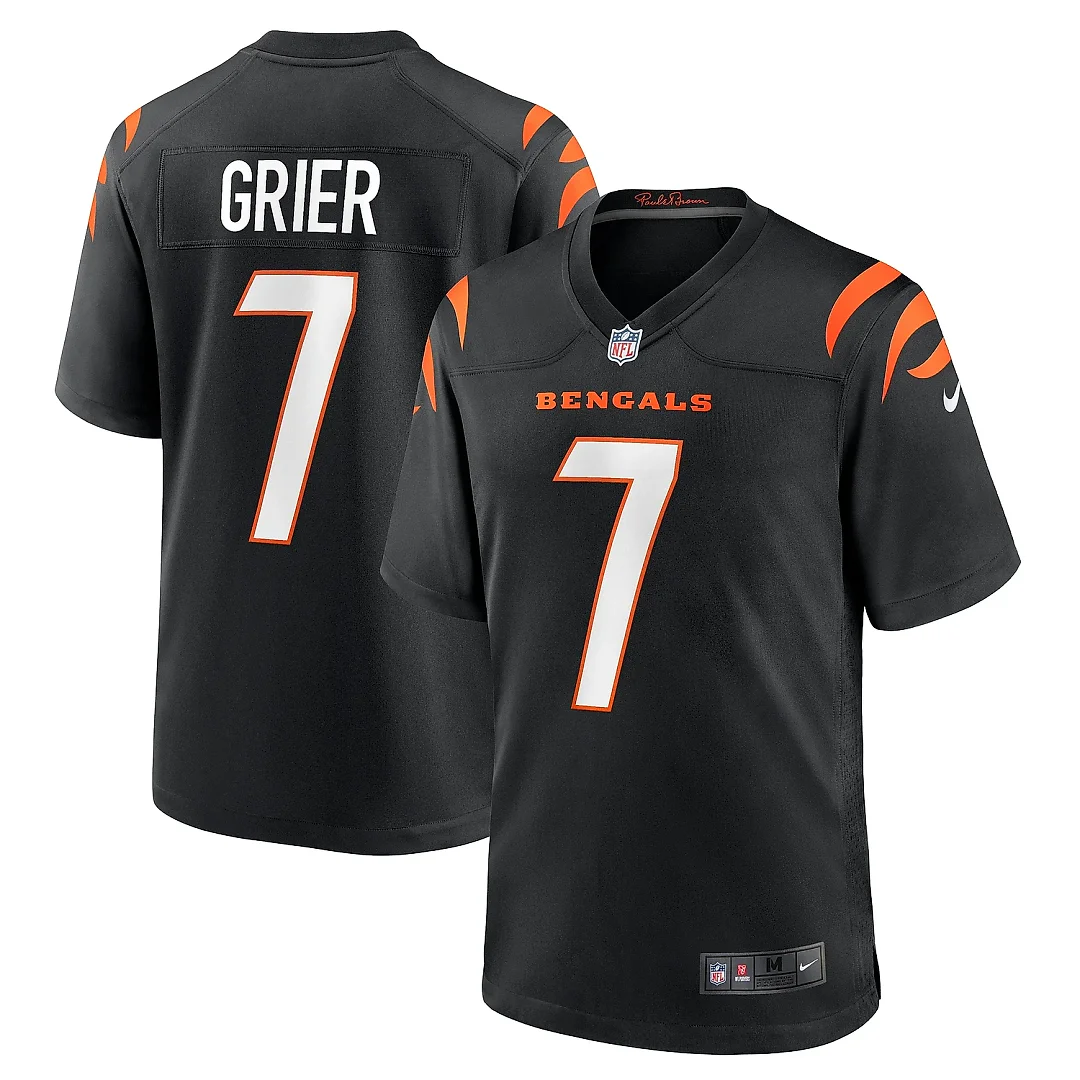 Zennovawear Men's Cincinnati Bengals Will Grier Black Team Game Jersey