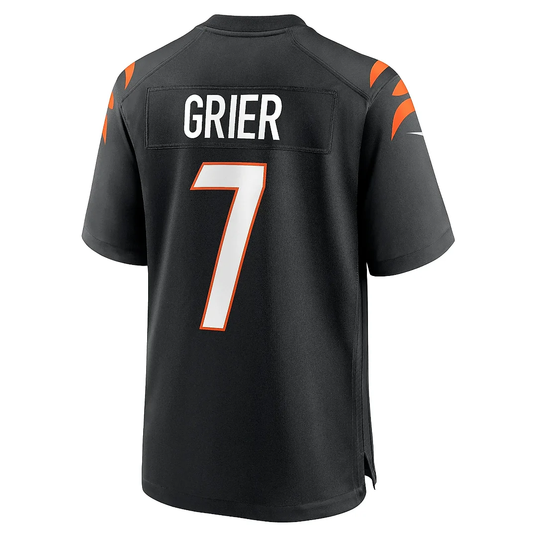 Zennovawear Men's Cincinnati Bengals Will Grier Black Team Game Jersey