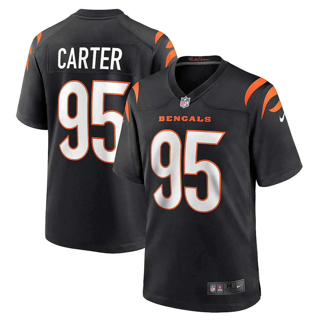 Zennovawear Men's Cincinnati Bengals Zach Carter Black Game Player Jersey