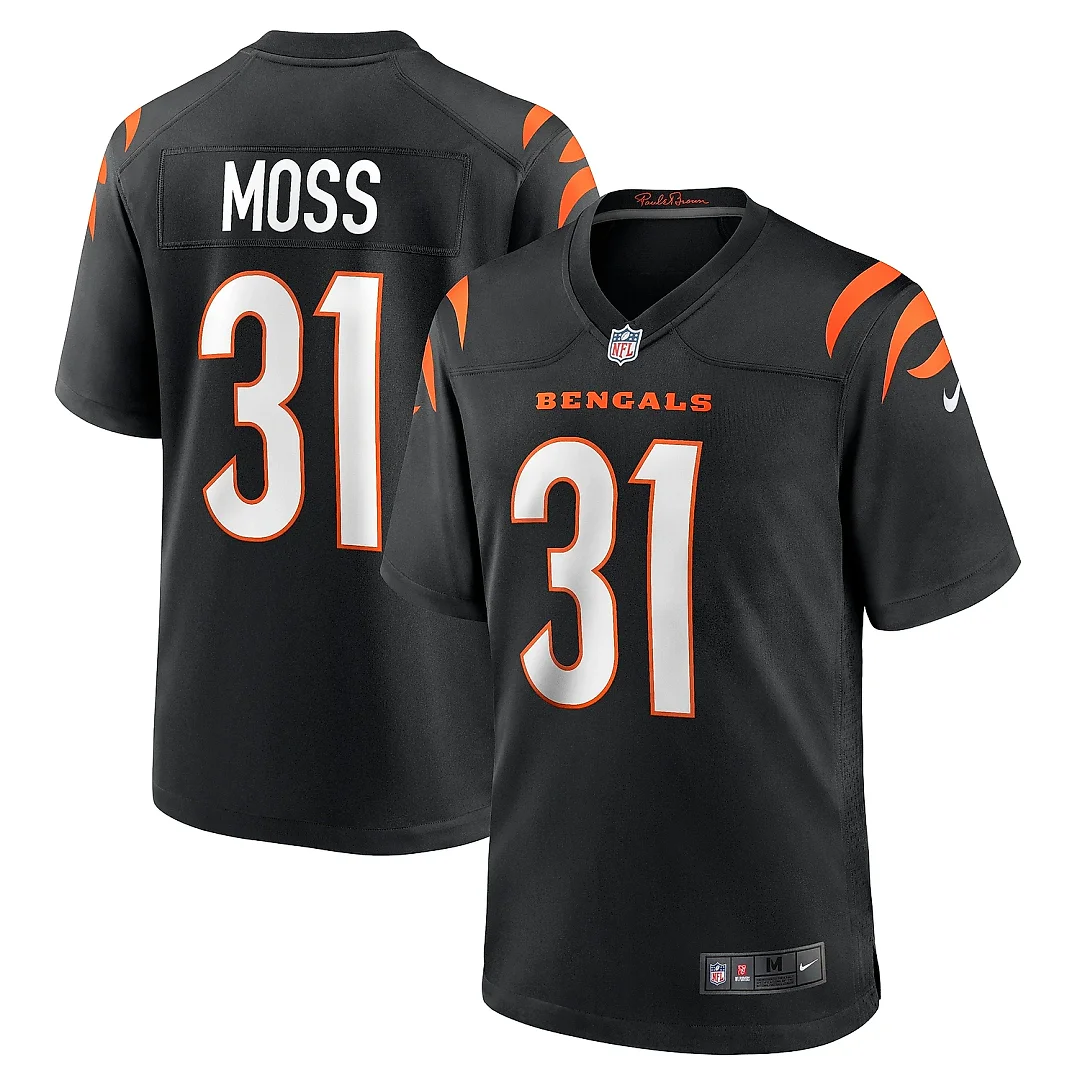 Zennovawear Men's Cincinnati Bengals Zack Moss Black Game Jersey