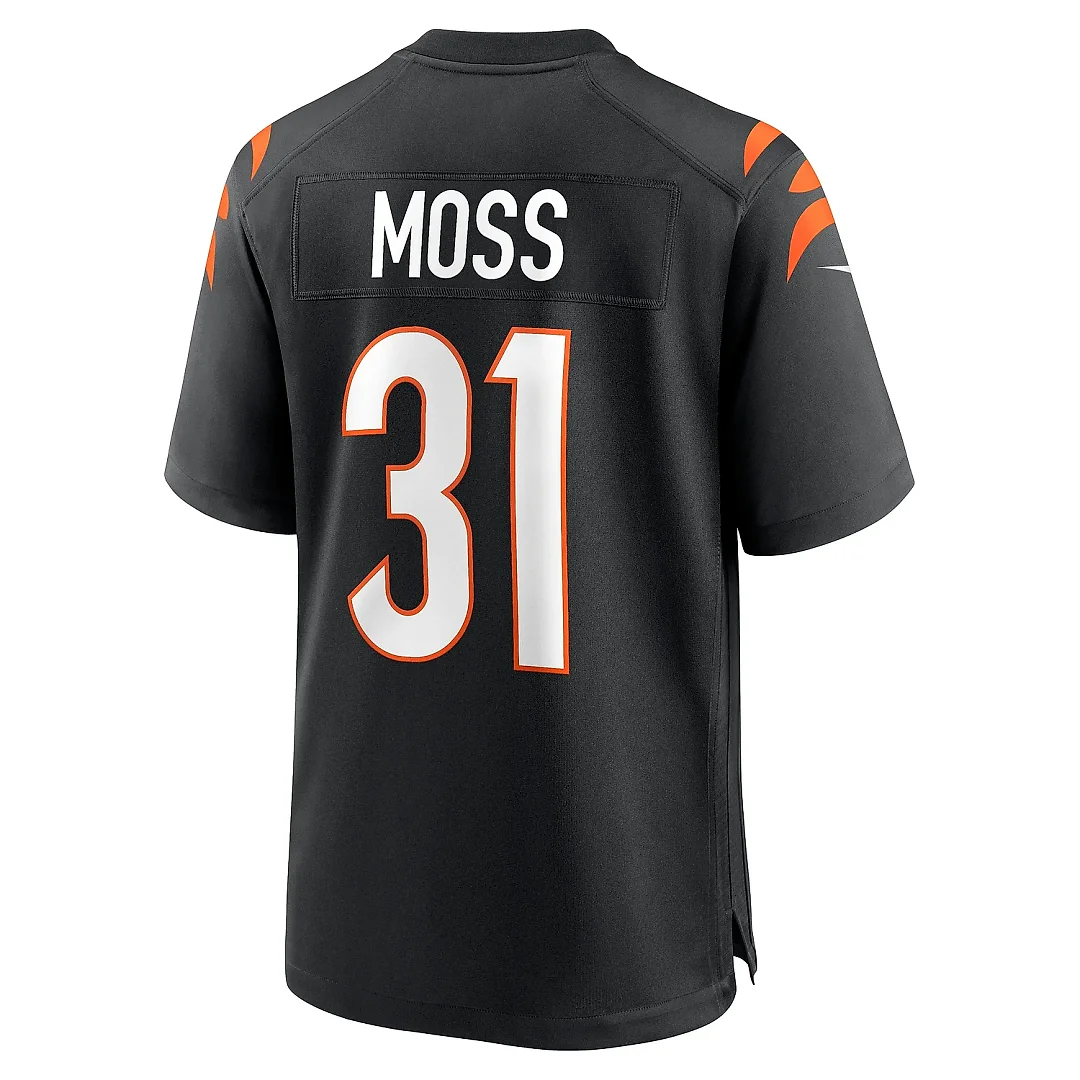 Zennovawear Men's Cincinnati Bengals Zack Moss Black Game Jersey