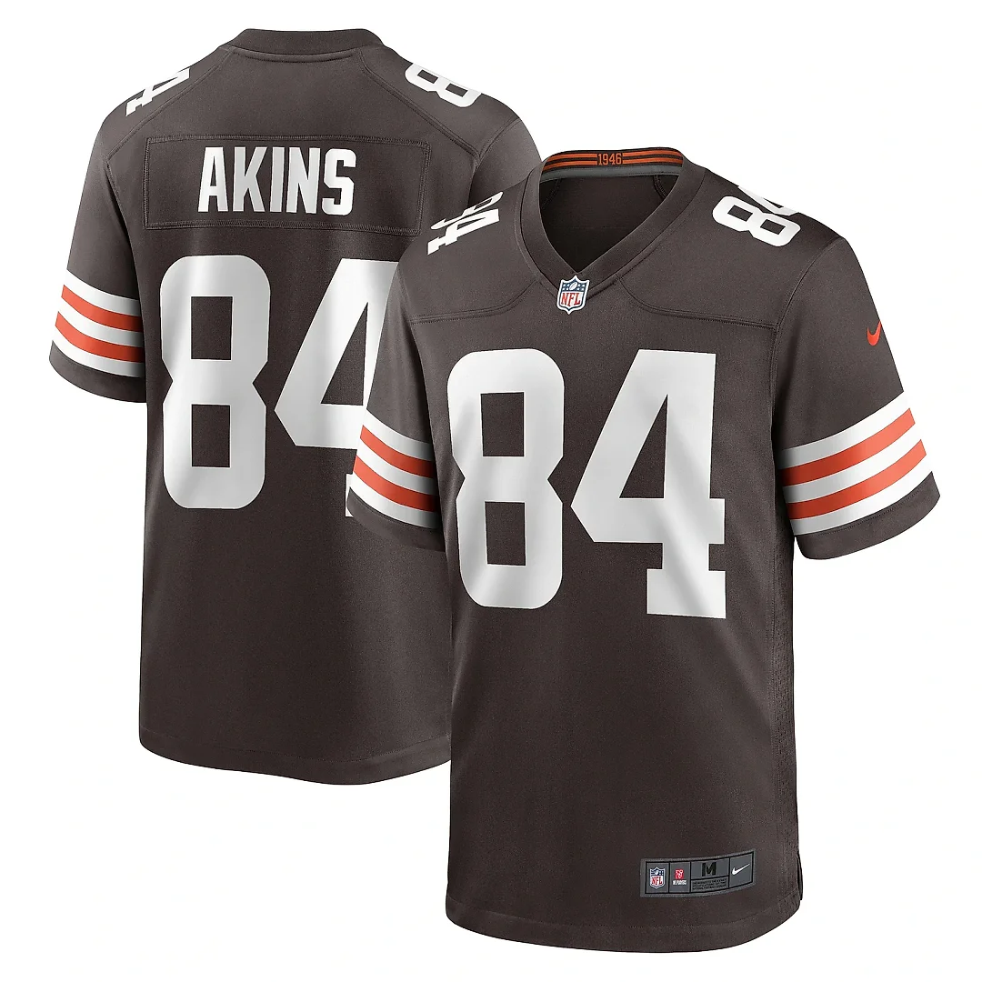 Zennovawear Men's Cleveland Browns Akins Brown Game Player Jersey