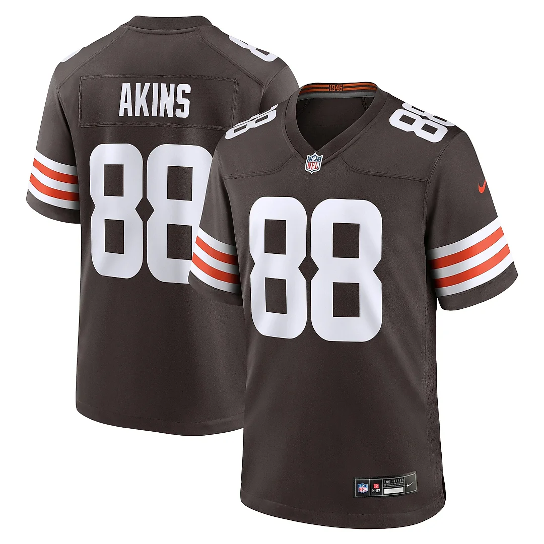 Zennovawear Men's Cleveland Browns Akins Brown Team Game Jersey