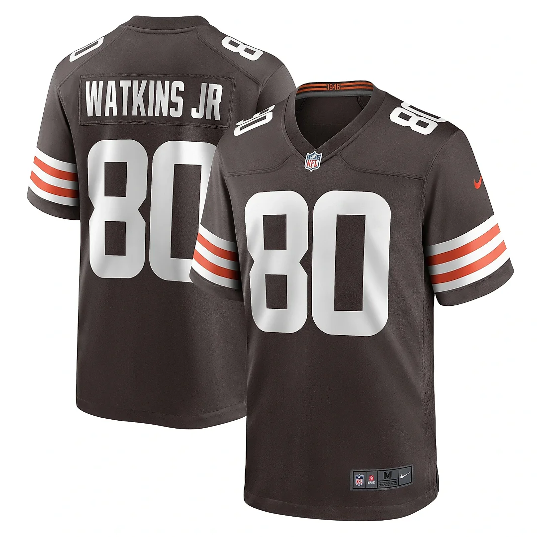 Zennovawear Men's Cleveland Browns Austin Watkins Jr. Brown Team Game Jersey