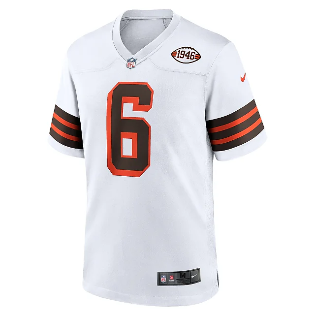 Zennovawear Men's Cleveland Browns Baker Mayfield White 1946 Collection Alternate Game Jersey
