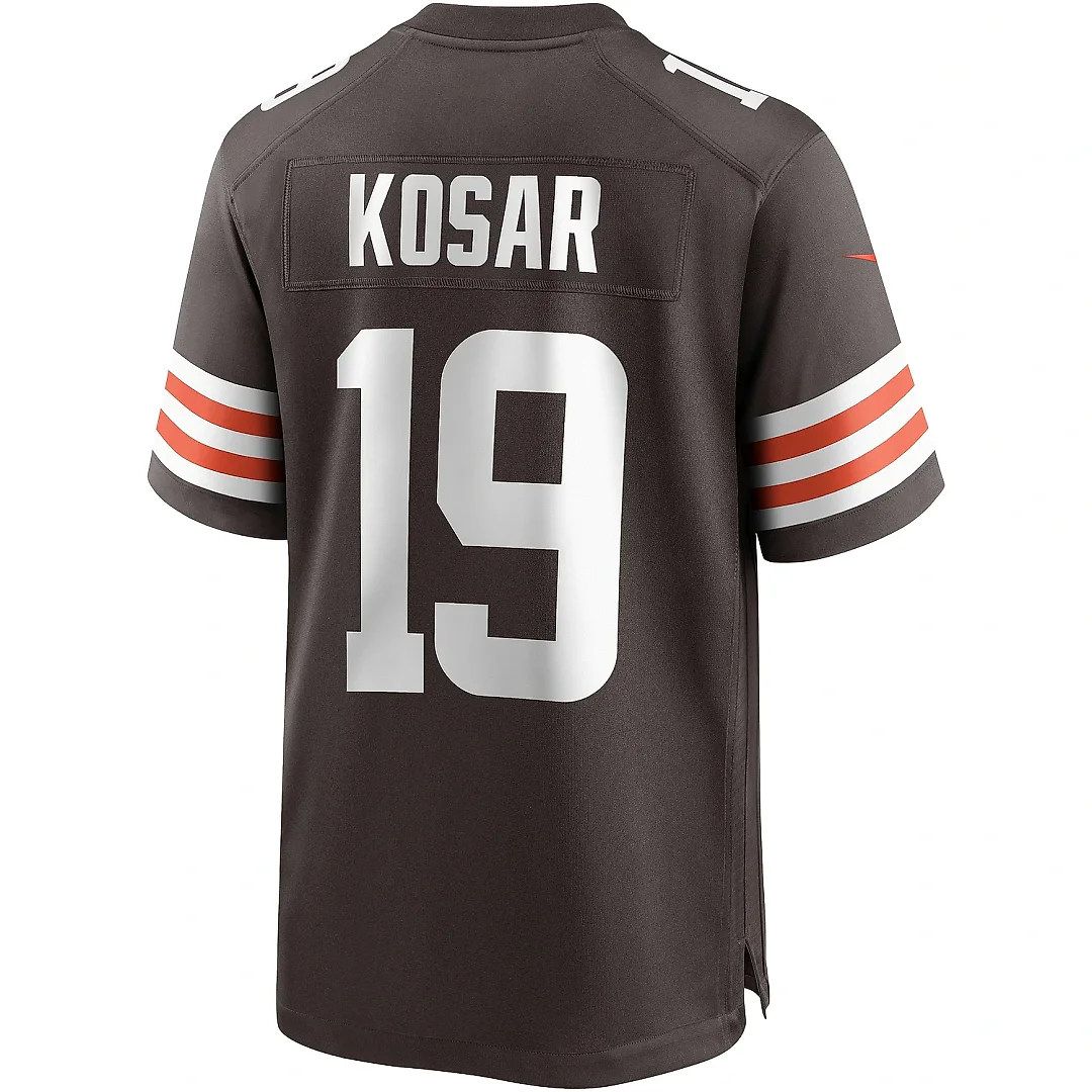 Zennovawear Men's Cleveland Browns Bernie Kosar Brown Game Retired Player Jersey