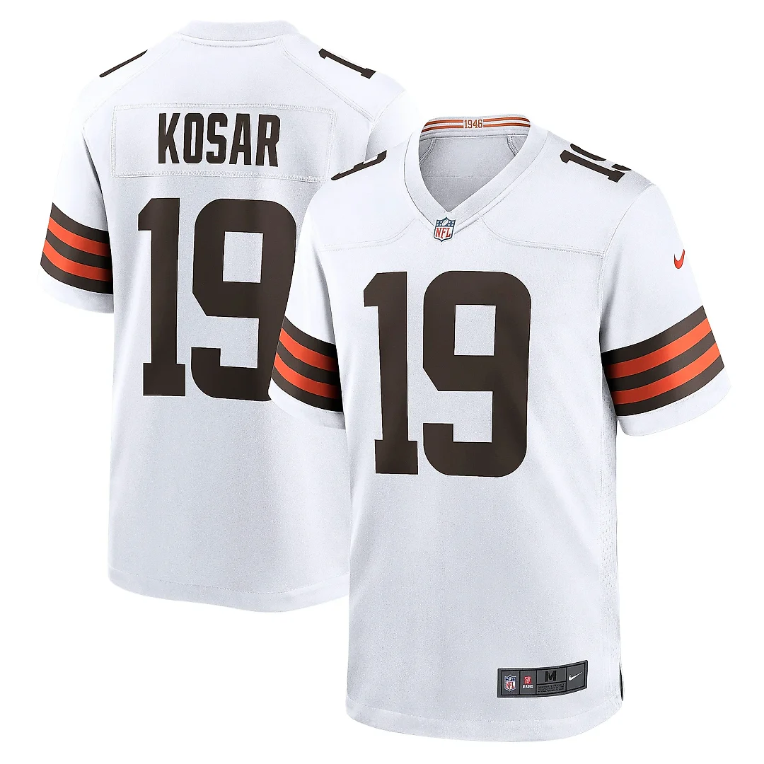 Zennovawear Men's Cleveland Browns Bernie Kosar White Retired Player Game Jersey