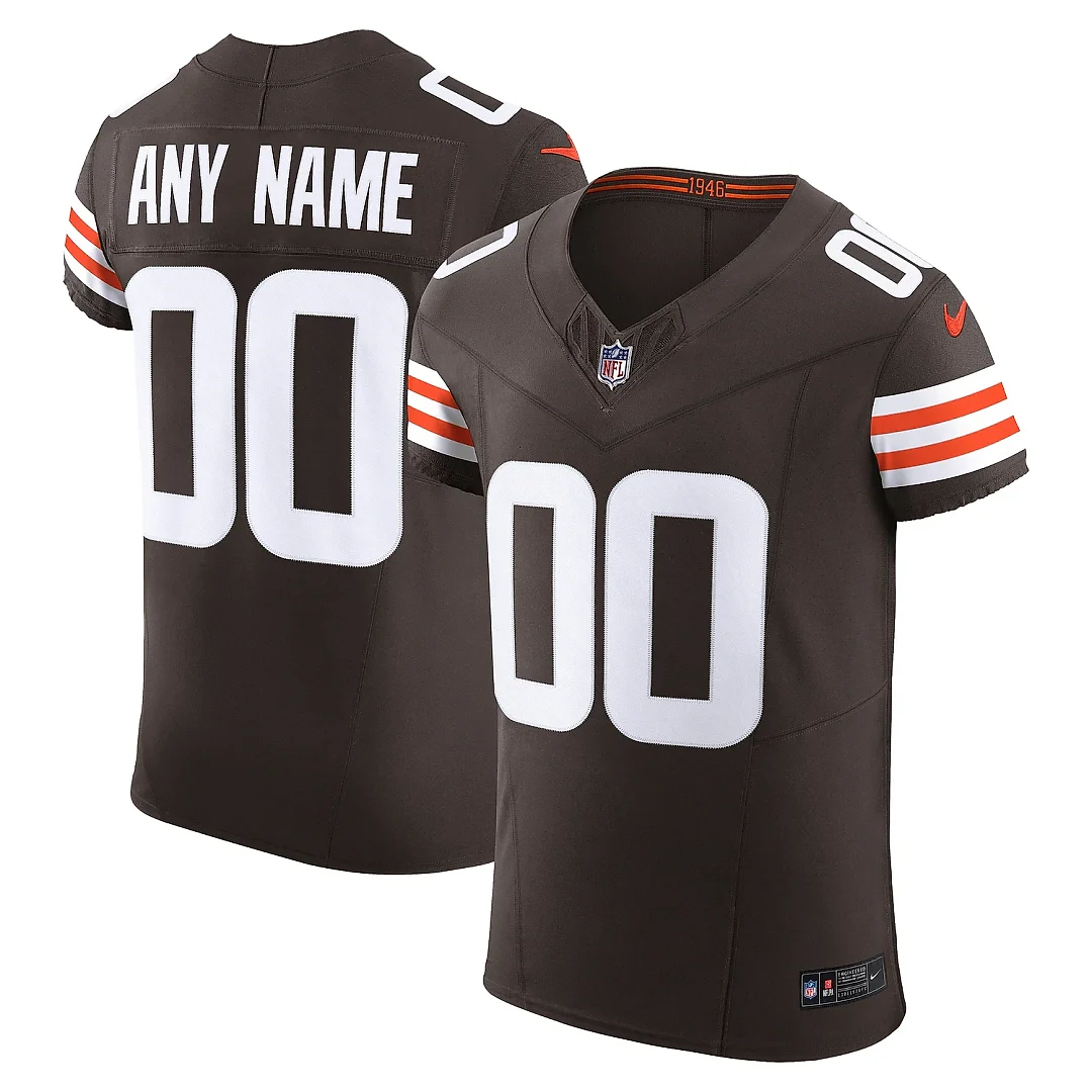 Zennovawear Men's Cleveland Browns Brown Vapor F.U.S.E. Elite Custom Jersey