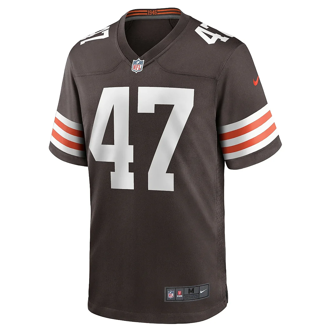 Zennovawear Men's Cleveland Browns Charley Hughlett Brown Game Jersey
