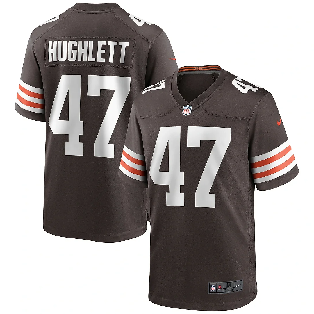Zennovawear Men's Cleveland Browns Charley Hughlett Brown Game Jersey