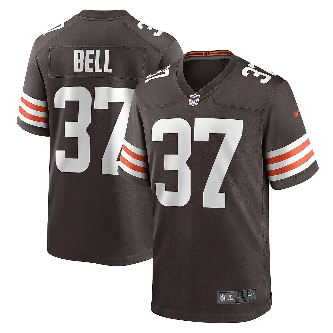 Zennovawear Men's Cleveland Browns D'Anthony Bell Brown Game Player Jersey