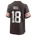 Zennovawear Men's Cleveland Browns David Bell Brown Game Jersey