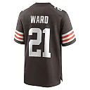 Zennovawear Men's Cleveland Browns Denzel Ward Brown Game Jersey