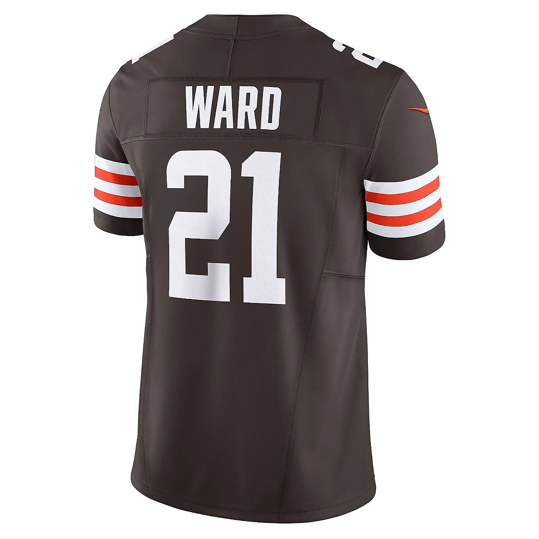 Zennovawear Men's Cleveland Browns Denzel Ward Brown Vapor F.U.S.E. Limited Jersey