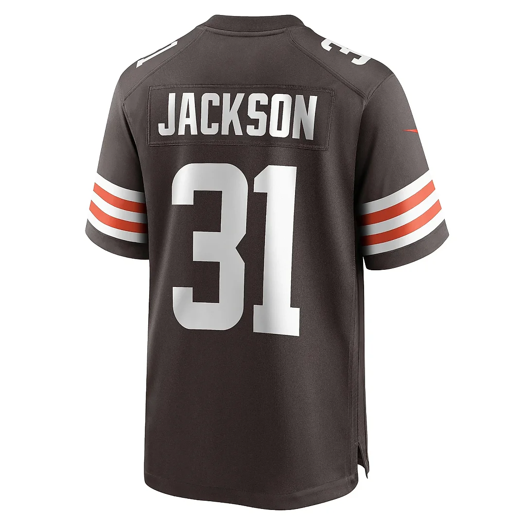 Zennovawear Men's Cleveland Browns Deon Jackson Brown Game Jersey